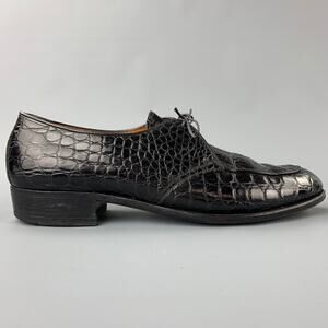 FLORSHEIM Imperial Size 9.5 Black Alligator Lace Up Custom Order Shoes